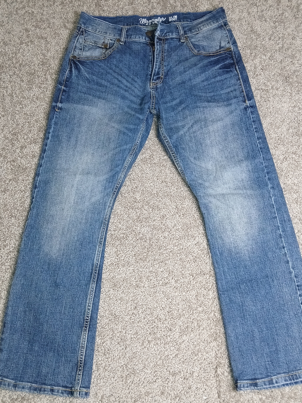 Wrangler Retro Slim Fit Men’s Blue Bootcut Jeans - Faded Medium Wash - 34x30